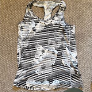Nike Dri-Fit Running Black and White Floral Tank Top size M